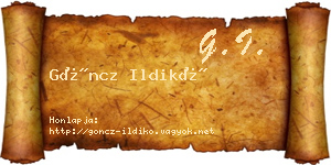 Göncz Ildikó névjegykártya