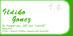 ildiko goncz business card
